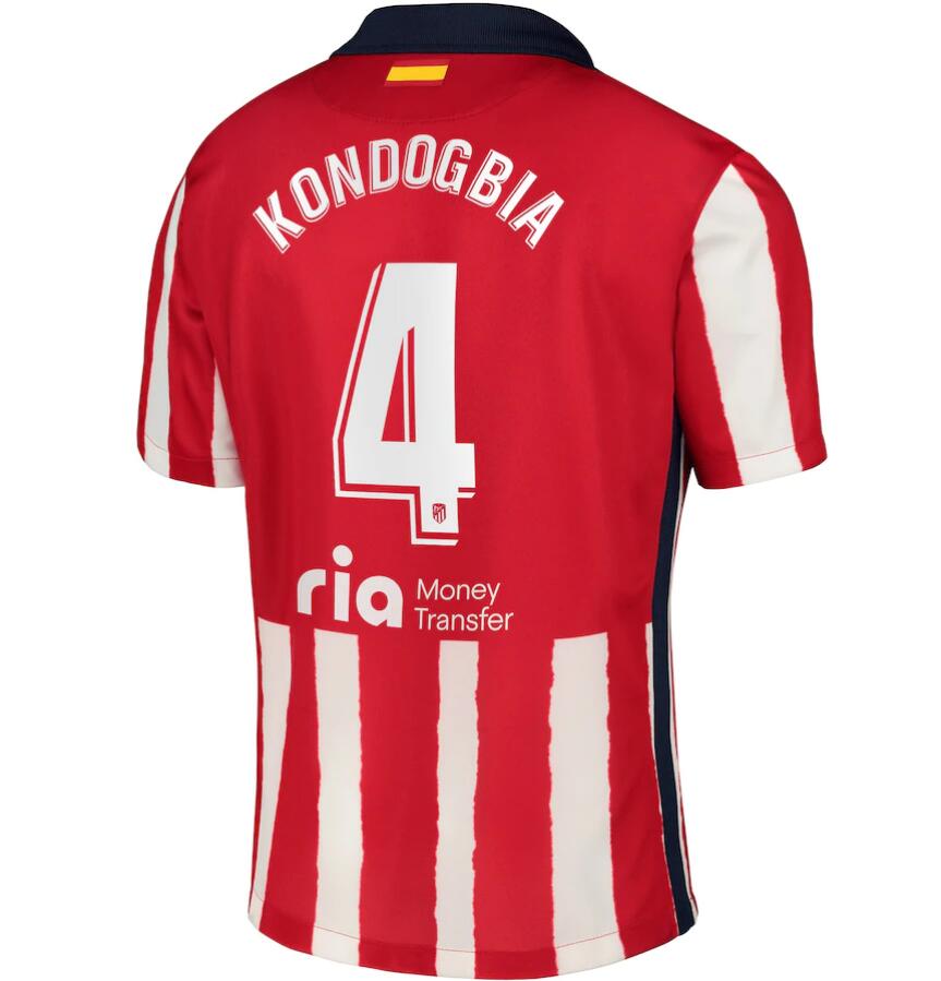 Atlético de Madrid Home Kit Soccer Jersey with Kondogbia 4 printing 2020/21